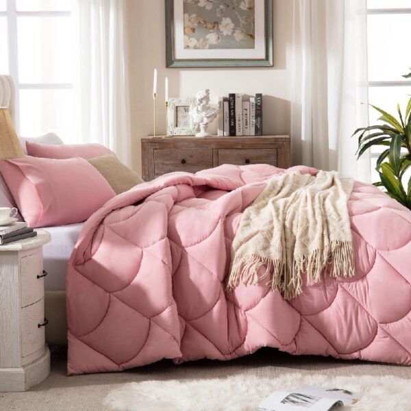 3 Pieces Bed in a Bag Comforter Set Duvet Insert,Reversible,Red/Black,Full Size Comforter Set-200GSM
