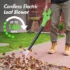 Cordless Leaf Blower, 6-Speed 140MPH 140CFM Leaf Blower, 3AH Battery, Green