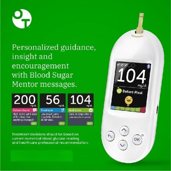 Verio Reflect Blood Glucose Meter | Blood Glucose Monitoring System Includes Blood Sugar Meter, Lancing Device and 10 Sterile Lancets