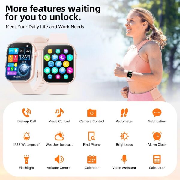 2025 New 1.85-inch Women's Smartwatch with Answer/Make Calls/120+Sports Modes/Two watch straps, IP68 Waterproof Fitness Tracker Fits for Android Iphone Devices（Gold Milan Steel Belt）