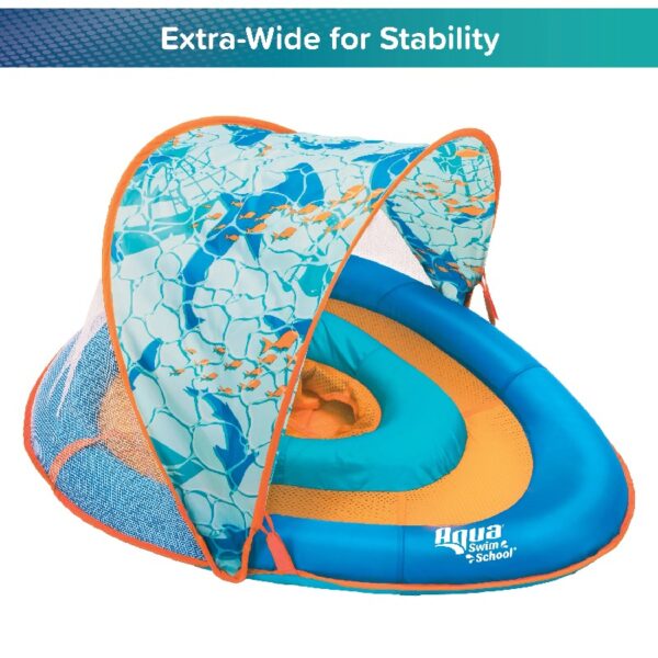 Aqua  Grow-with-Me BabyBoat Pool Float for Infants 6-24 Months, Blue Shark