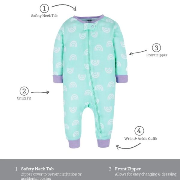 Brand Gender Neutral Footless Unionsuits, 3-Pack, Sizes 0/3 Months - 5T