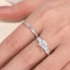 1 Carat Wedding Ring Sets Infinity Band Princess Sterling Silver Rings for Women CZ Size 7