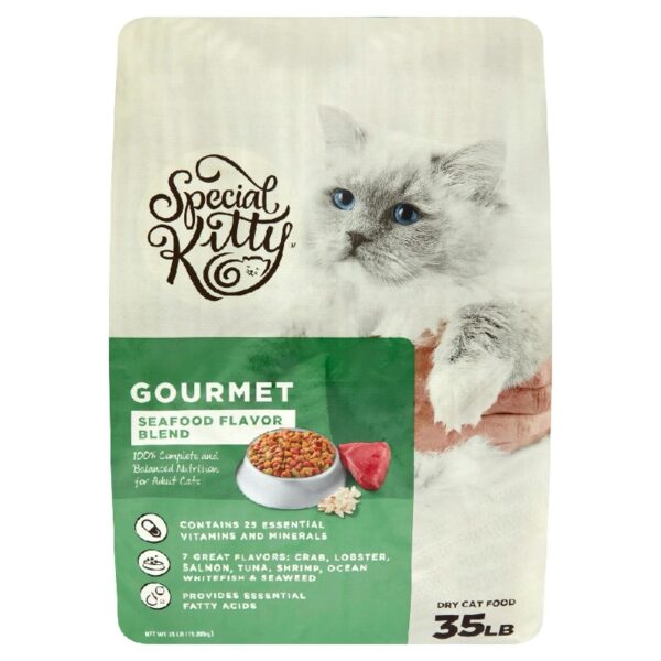 Special Kitty Gourmet Formula Seafood Blend Flavor Dry Cat Food, 35 lb Bag