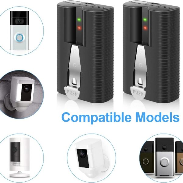 6040mAh 3.65V Rechargeable Ring Camera Replacement Battery Compatible with Ring Video Doorbell 2/3/4/3 Plus/, Spotlight Cam, Stick Up Cam(2 Pack)