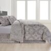 Lux Decor Collection 5 Piece Queen Down Alternative Comforter Set, Washable Duvet Bedding Set - Quatrefoil Navy