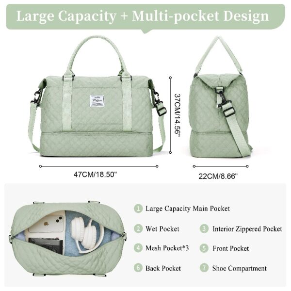 4ef4e4bf5fb44b09b1f9b32d0176ae62 Weekender Bags for Women, Travel Duffel Bags with Shoe Compartment,Personal Item Travel Bag for Airlines, Carry on Overnight Tote Bag for women,Beige&Brown