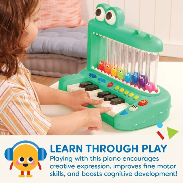 Croco Pop Piano Toy Keyboard with Songs Sounds Lights, Baby and Toddler Toys
