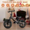 Toddler Balance Bicycle for Boys Girls Age 2 to 5 Years 12 inch Kids Balance Bikes for Toddlers Training Birthday Chrismas Gifts, Black