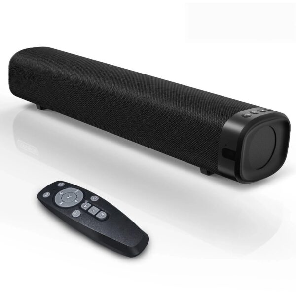 Sound Bar for TV, Soundbar with Subwoofer, Wired & Wireless Bluetooth 5.0 3D Surround Speakers, Optical/AUX/RCA/USB Connection, Wall Mountable, Remote Control