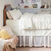 Dorm Bedding Twin Comforter Set - 5 Pieces Pintuck Bed in A Bag with Comforters, Sheets, Pillowcases & Shams