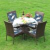 Outdoor Patio Cushion, Rocking Chair Cushion Set, Tufted Pads, Set of Upper and Lower with Ties Pack of 2 (2 Sets) - Back 21