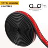26.25Ft Trunk Bed Rubber Tailgate Seal, Camper Shell Seal Strip Compatible with Pickups, Truck, Automotive.