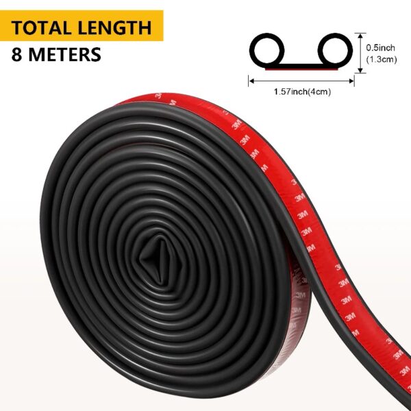 26.25Ft Trunk Bed Rubber Tailgate Seal, Camper Shell Seal Strip Compatible with Pickups, Truck, Automotive.