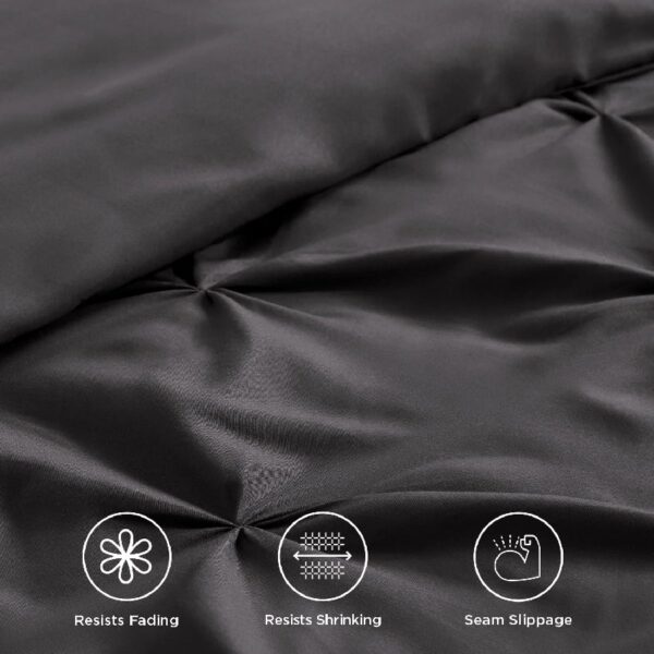 Dorm Bedding Twin Comforter Set - 5 Pieces Pintuck Bed in A Bag with Comforters, Sheets, Pillowcases & Shams