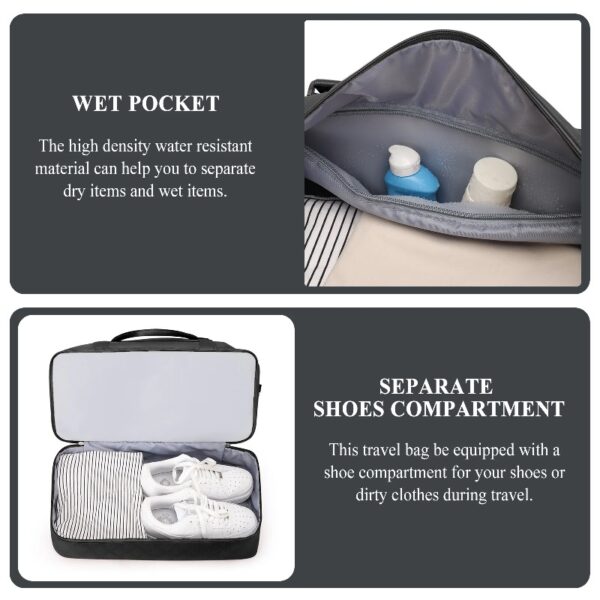 504cd05e0b7b46e1ba89b32d0176a28b Weekender Bags for Women, Travel Duffel Bags with Shoe Compartment,Personal Item Travel Bag for Airlines, Carry on Overnight Tote Bag for women,Beige&Brown