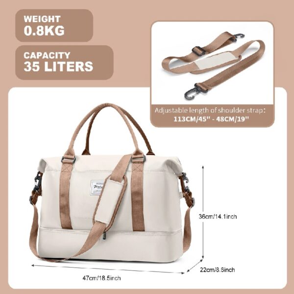 5077fa54cdde4999b139b32d01769fd5 Weekender Bags for Women, Travel Duffel Bags with Shoe Compartment,Personal Item Travel Bag for Airlines, Carry on Overnight Tote Bag for women,Beige&Brown