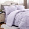 Dorm Bedding Twin Comforter Set - 5 Pieces Pintuck Bed in A Bag with Comforters, Sheets, Pillowcases & Shams