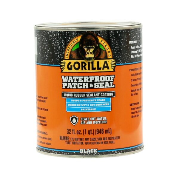 Patch & Seal Liquid Rubber, Black Waterproof Sealant, 32 Ounce