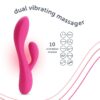 Dual Rabbit Vibrator, High-quality Silicone, Pink