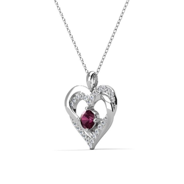 Forever March Birthstone 18k White Gold Plated Women's Necklace, Swarovski Crystals