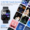 Smart Watch Fits for Android and iPhone 1.96'' Smartwatch for Men Women 110+ Sports Modes Fitness Tracker with Answer Make Calls/Message Reminder, IP68 Waterproof for Gift (Black)