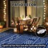 Outdoor Rug 6'x9' Waterproof Patio Rug Reversible Indoor Outdoor Rug Lightweight Plastic Straw Rug for RV Camping Deck Balcony Boho Porch Decor Dark Grey and White