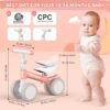 Baby Balance Bike, Toddler Baby Bicycle with 4 Wheels for 10-36 Months, Adjustable Handlebar Baby Outdoor Bike Riding Toy, First B-day Gift