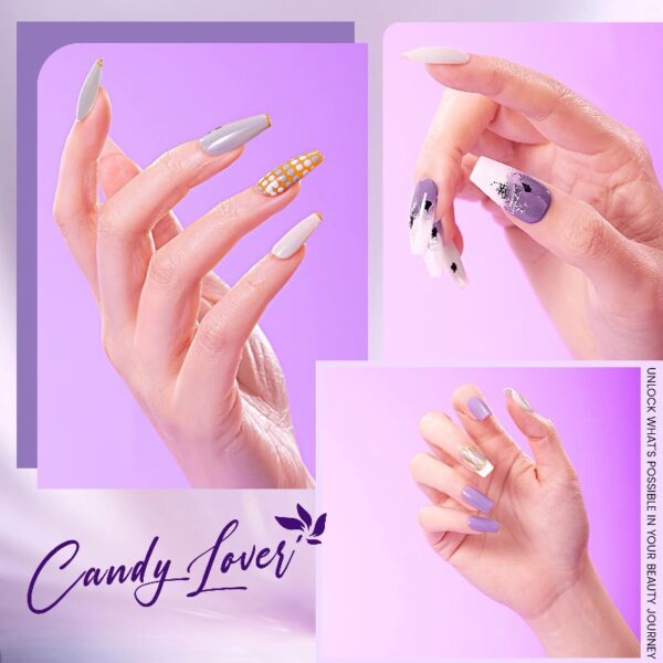 Candy Lover Gel Nail Polish Kit with UV LED Lamp, 12 Colors Cute Lady Gel Polish Starter Kit, All-in-One Quick Dry Soak Off Nail Gel Manicure Kit with DIY Tools Valentine Gift for Women