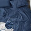 Dorm Bedding Twin Comforter Set - 5 Pieces Pintuck Bed in A Bag with Comforters, Sheets, Pillowcases & Shams