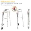 PreserveTech Deluxe Two Button Folding Walker with 5