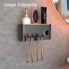 Toothbrush Holders Bathroom Accessories with Toothpaste Dispenser, 2 Cups Toothbrush Holder Wall Mounted Bathroom Decor