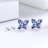 Purple Butterfly Jewelry Amethyst February Birthstone Jewelry Set Fine Necklace/Earrings 925 Sterling Silver Women Birthday Mother's Day Gifts