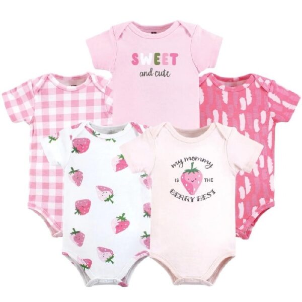 Short Sleeve Bodysuits, 5-Pack, Newborn- 24 Months