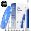 Black Series Electric Toothbrush - Rechargeable, 4 Modes, Travel Case, 8 Brush Heads