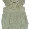 By Gerber Baby Girl Bubble Romper with Flutter Sleeves, Sizes 0/3 Months - 24 Months