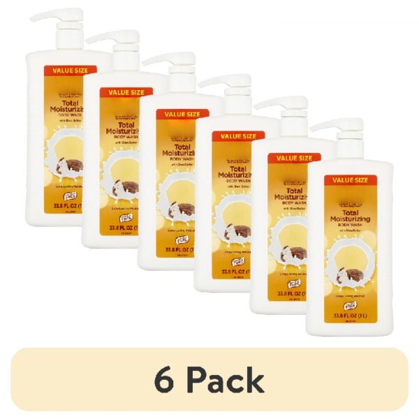 (6 pack) Total Moisturizing Body Wash with Shea Butter, 33.8 fl oz, Compare to Olay® Ultra Moisture Body Wash