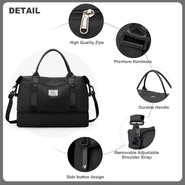 52e8be3d1b8143f7badeb32d01769af3 Weekender Bags for Women, Travel Duffel Bags with Shoe Compartment,Personal Item Travel Bag for Airlines, Carry on Overnight Tote Bag for women,Beige&Brown