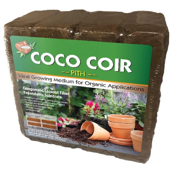 Harris Coco Coir Coconut Fiber Pith Potting Mix, Expands to 9 gallons - 4 bricks