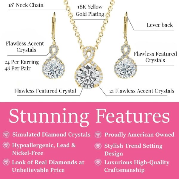 Cate & Chloe Alessandra 18k White Gold Plated Jewelry Set With Simulated Diamond Crystals for Women