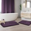 Nestl Set of 3 Absorbent Memory Foam Bath Mat Bathroom Rugs, Gray, Large 20
