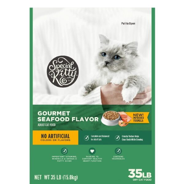Special Kitty Gourmet Formula Seafood Blend Flavor Dry Cat Food, 35 lb Bag