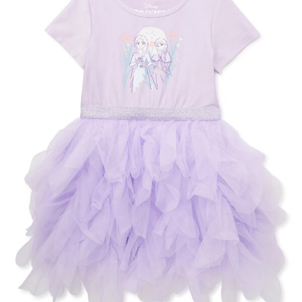 Disney Frozen Toddler Girl Short Sleeve Tutu Dress, Sizes 12M-5T