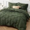 Dorm Bedding Twin Comforter Set - 5 Pieces Pintuck Bed in A Bag with Comforters, Sheets, Pillowcases & Shams