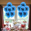 PMU Graduation Balloons 11 Inch PartyTex Premium Emerald Green with All-Over Print White Grad Caps-Confetti and Streamers Pkg/100