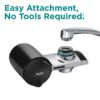 PLUS Faucet Mount Water Filtration System, Horizontal, Black/Chrome, PFM200B