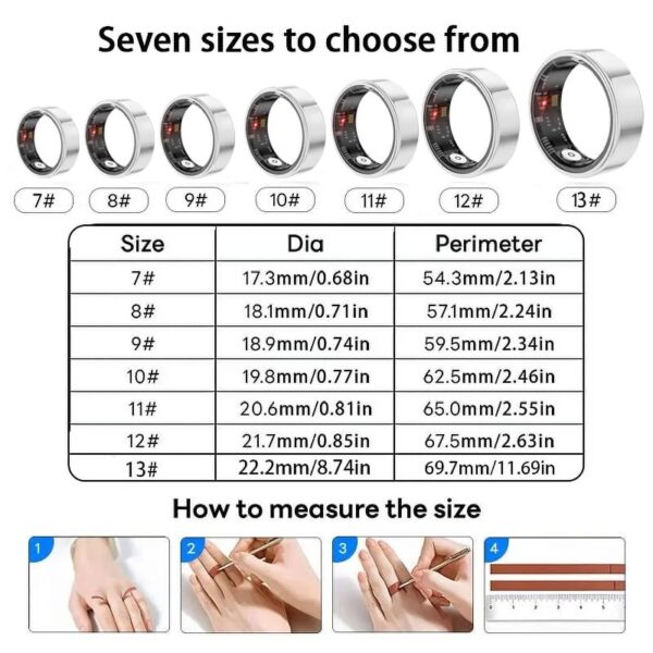 2025 new smart wearable device compatible with Android/iPhone sleep record smart ring 8 sports modes