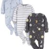 Baby and Toddler Neutral Microfleece Blanket Sleeper Pajamas, 3-Pack, Sizes 0/3M-5T
