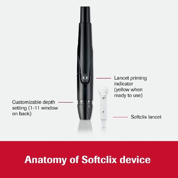 Guide Glucose Monitor Kit for Diabetic Blood Sugar Testing: Guide Meter, Softclix Lancing Device, and 10 Softclix Lancets