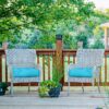 2 PCS 21'' x 21'' Patio Chair Seat Cushion Pads Indoor/Outdoor Turquoise